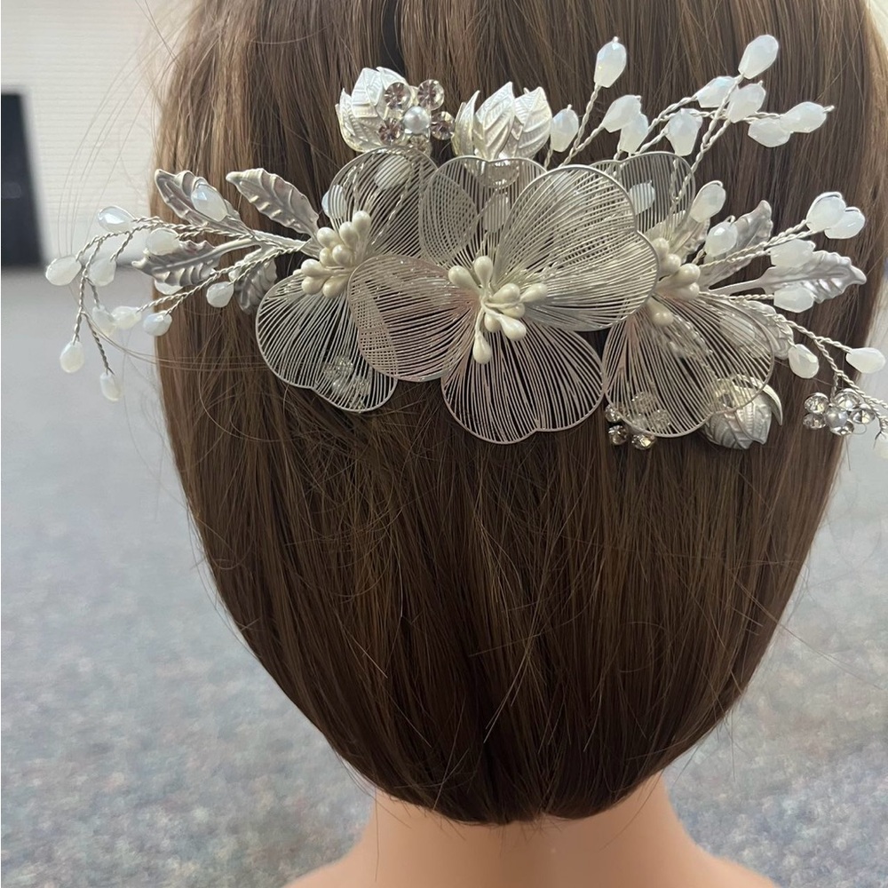 silver Wedding Hair Combs